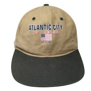 Atlantic City New Jersey USA Baseball Cap Brown One Size Adjustable ATT Headwear
